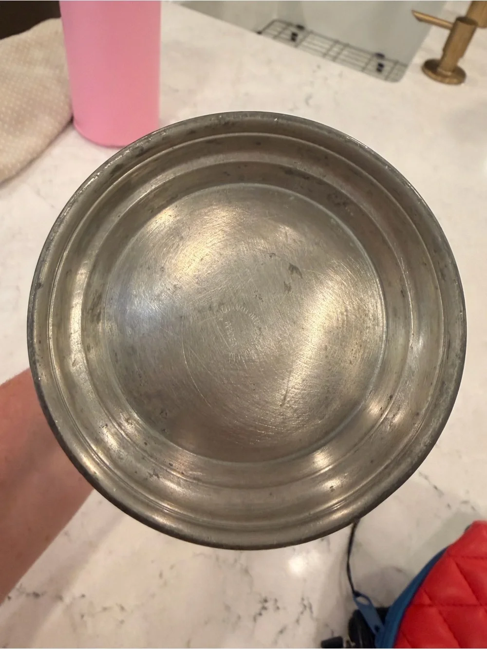 Antique-pewter Metal Vase in Aged Silver